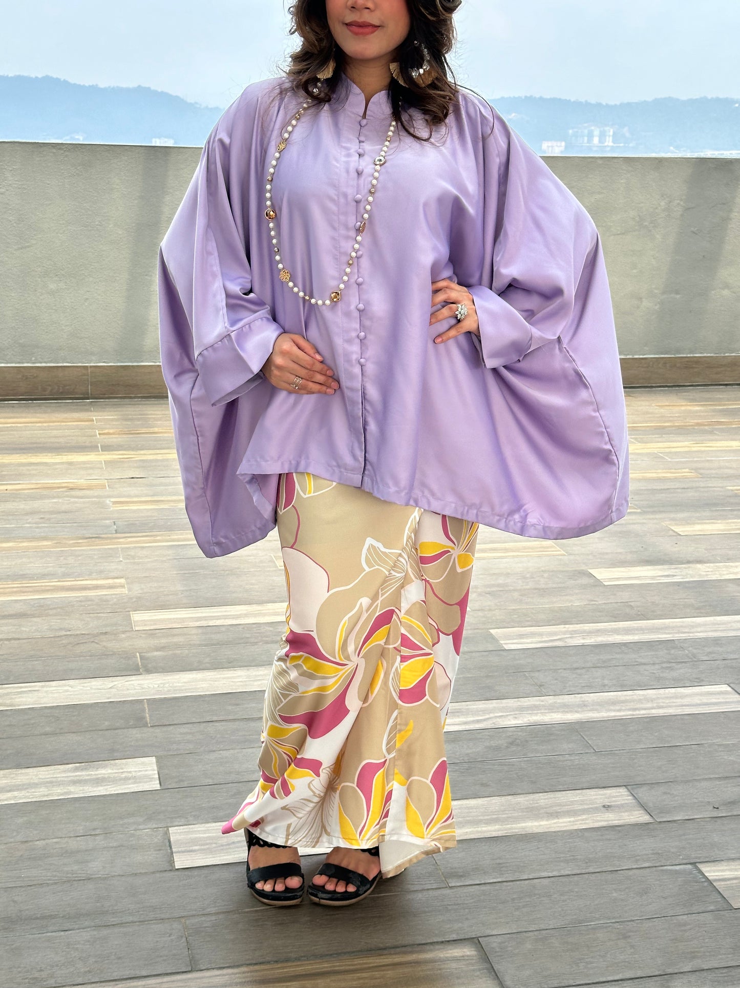 MARYAM Satin Silk Kimono Dress